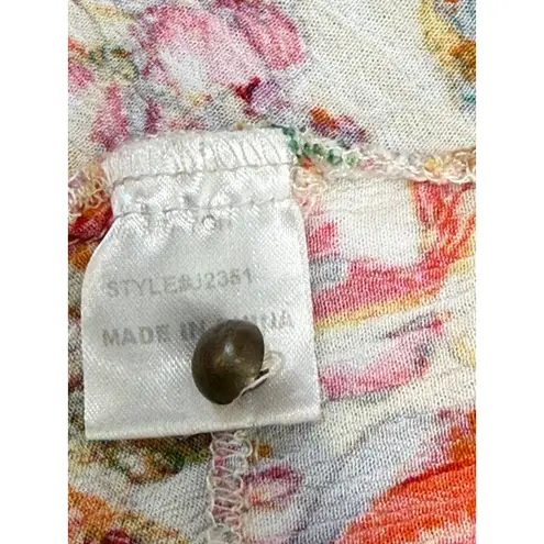 Floral Multicolor Flowy Tunic Top by Fortuity Size L Boho Lagenlook Artsy Fairy Size L