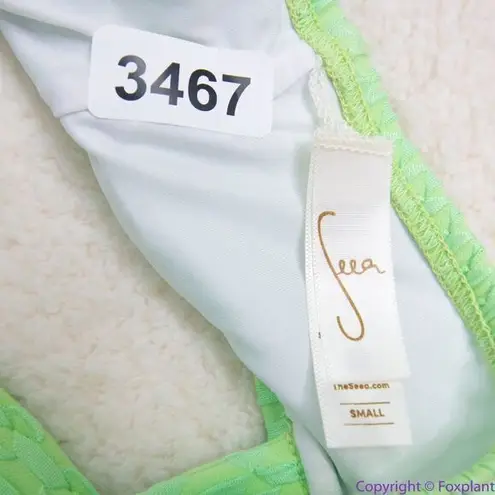 NEW Seea x Free People Georgia bikini top, green, S Green