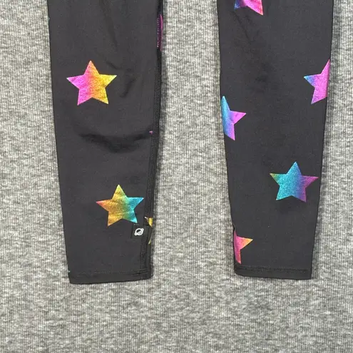 Terez UpLift Leggings in Black Rainbow Star Foil with Tall Band Small