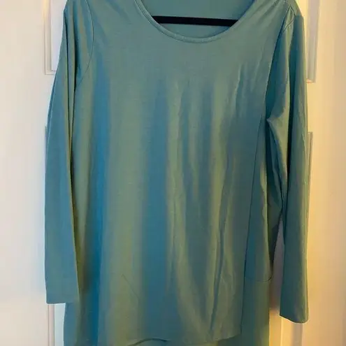 Soft Surroundings Teal Touch of Sheer Tunic Top, Women’s Large