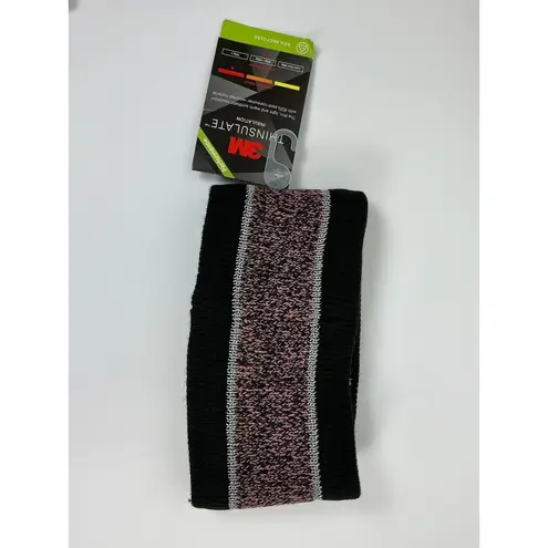 NEW Swiss Tech 3M Thinsulate Headband Performance Gear Black Pink White Knit