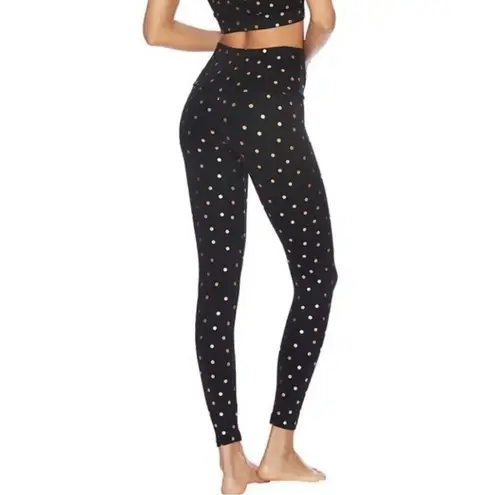 Beach Riot Sport Gold Polka Dot Black High Waisted Leggings- Size XS