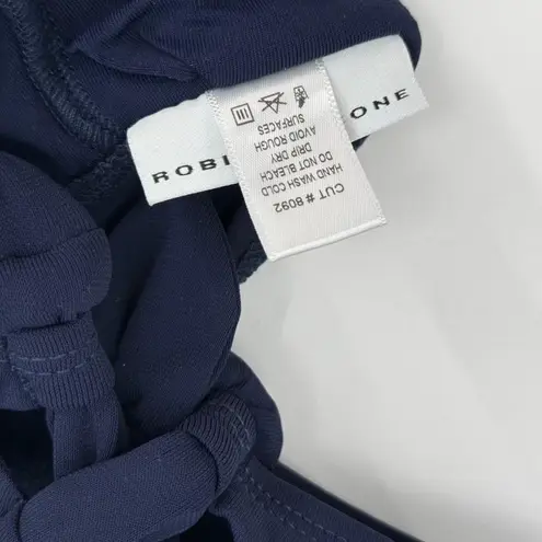 Robin Piccone Ava Bikini Top Size Extra Small NEW Ruffle Tie Swim Navy NWOT