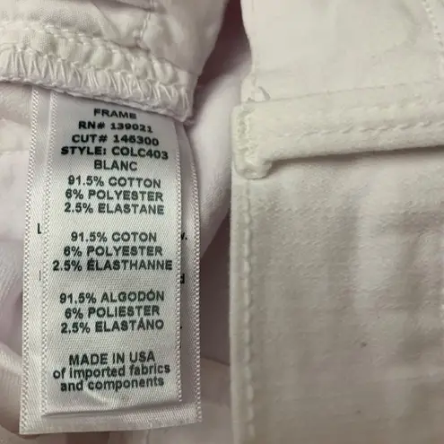 Frame Le Skinny De Jeanne Crop in Blanc size 25 white