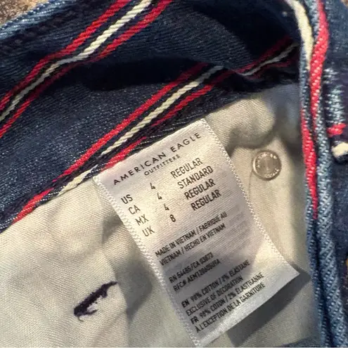 American Eagle  Red Stripe High Rise‎ Denim Mini Skirt Size 4