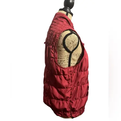 Unknown Brand Women's Red Quilted Vest with Smocking & Ruffles Size undefined