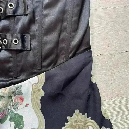 NWT Zemeta Flora Locket Corset Mini Dress Size M Punk Emo Grunge Renaissance Black Size M