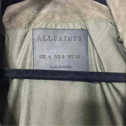 ALLSAINTS Luna Suede Goat Leather Biker Jacket Size 0