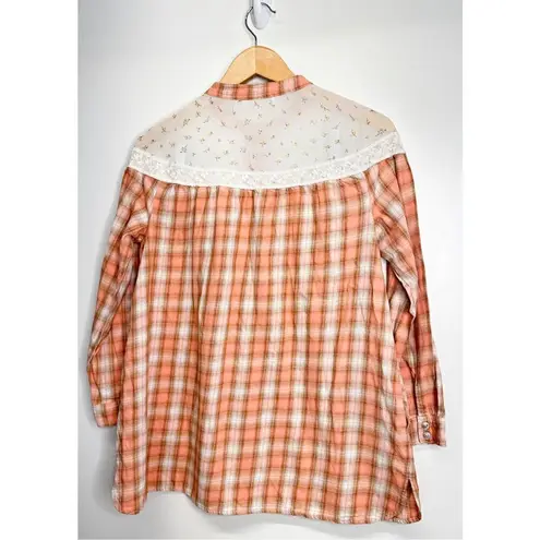 Suzanne Betro Weekend Cottagecore Vintage Style Size Medium Plaid Blouse