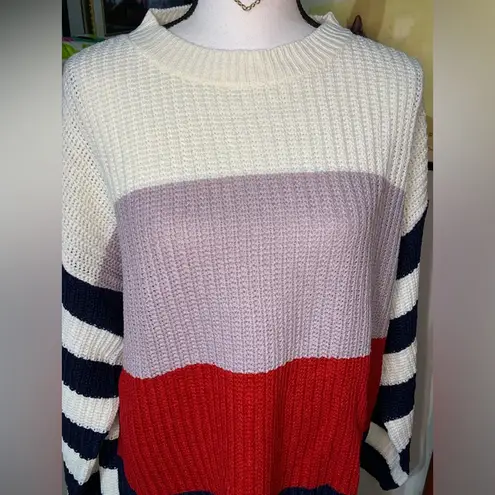 Evelyn Taylor Color Block Sweater Size L