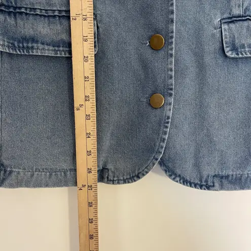 Anthropologie Dolan Left Coast Denim Boyfriend Blazer Jacket Women's Small Blue