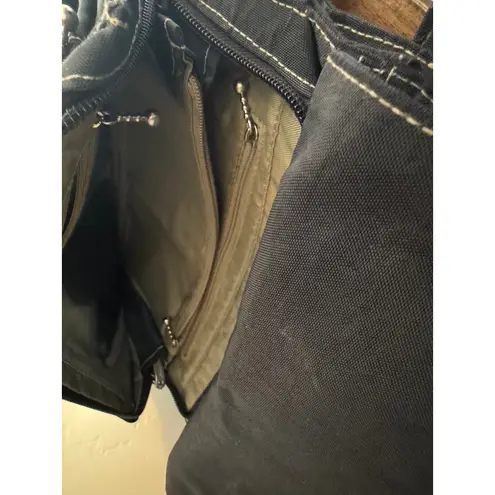 90s Vintage Eddie Bauer Black Multi Compartment Crossbody Bag Large Y2K Grunge