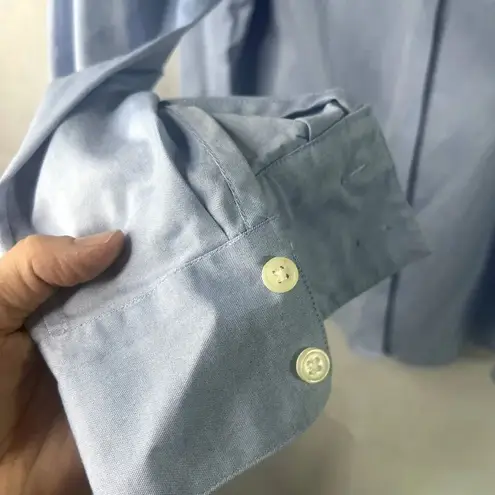 Covington Woman 100% Cotton Striped Blue Button Up Dress Shirt Plus Size 20W