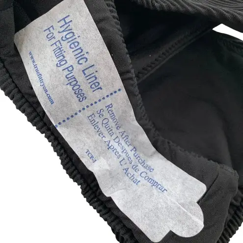 Seafolly High Rise Ribbed Black Bikini bottom Essentials 40609-640 Size 2 NWT