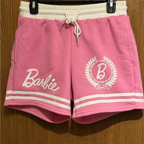 Barbie Pink and white Drawstring Women's Shorts M Size M