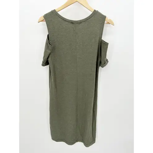 Caslon Green Cold Shoulder Midi Rayon Blend T-Shirt Dress Womens Size Small