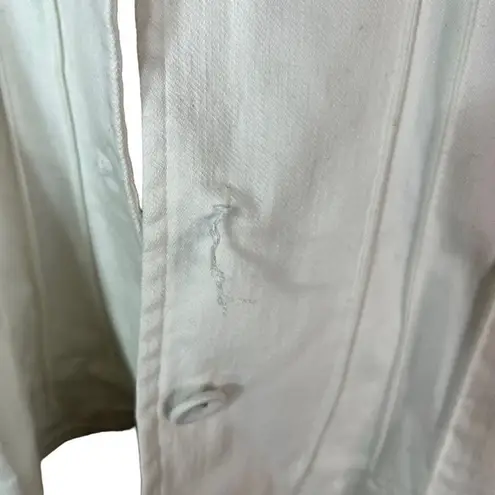 Sharon Young White Embroidered Lightweight Jacket Size Medium White