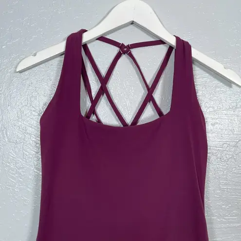 Buffbunny Collection Women S Purple Maroon Revolution Tank Built in Bra Strappy