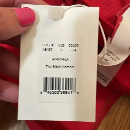 ANDIE x Mindy Bikini Set Maui Top Rib Swimsuit Flame Red size small NWT