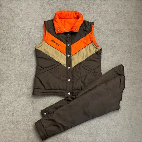Nikita Colorblock Reversible Coat Jacket Vest w/ Detachable Sleeves Women’s Brown Size M