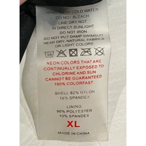 Black One Piece Swimsuit Ruched Tummy Control Spaghetti Strap XL Black