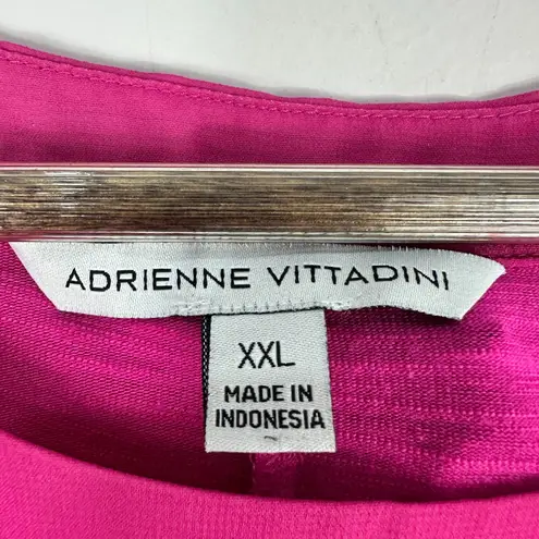 Adrienne Vittadini Womens Tank Top XXL Pink Sheer Hem Barbiecore Romantic Resort