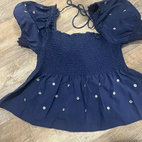 Hillhouse Home Jewel Jammie Top size L Blue Size L