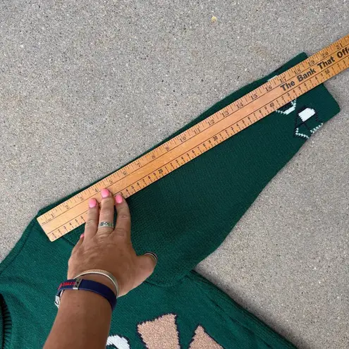 Vintage 80s 90s Maggie Lawrence Teddy Bear Sweater Green Plaid Crewneck XL?