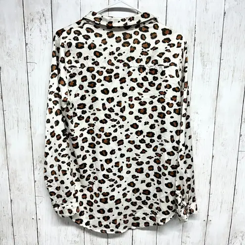 Sophie Rue Button Up Women Small Animal Printed Long Sleeve Collared Polyester