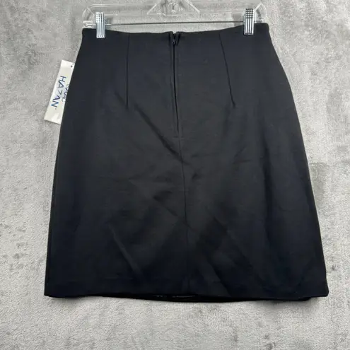 Isaac Hazan Skirt Size 6 Black Mini Silver Buckle Preppy Mod Indie Sleaze Y2K