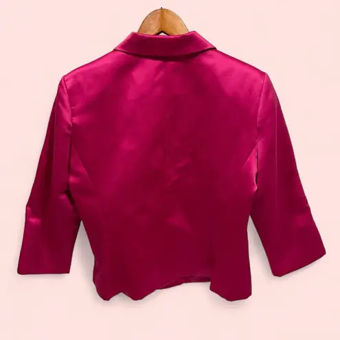 Cute Vintage 90’s Renee Dumarr saks NWT pink satin bright short luxury blazer Size 12