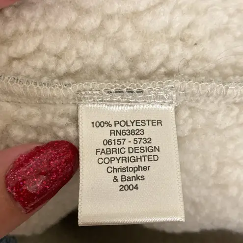 Christopher & Banks Faux Shearling Holiday Vest