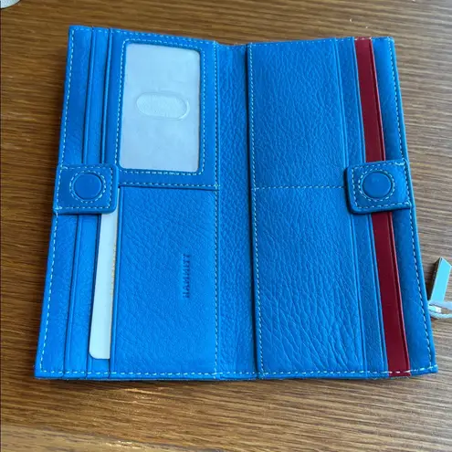 Hammitt 110 North Hydrangea Pebbled Leather Wallet with Silver Accents NWT