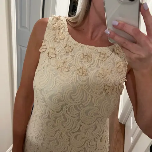 Boutique Cream Lace Shift Dress