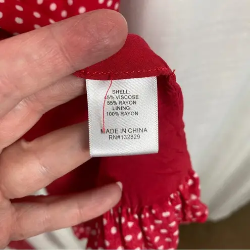 Privacy Please Revolve Giana Red Polka Dot Wrap Mini Dress Sz.M