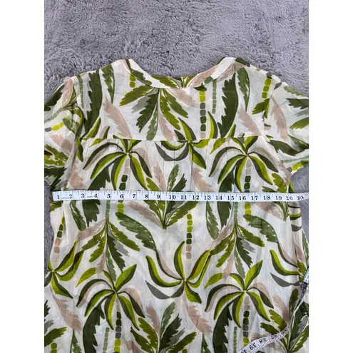 True Destiny NWT True Destinations Women's M Palm Print 3/4 Sleeve Tassel Fringe Tunic Dress