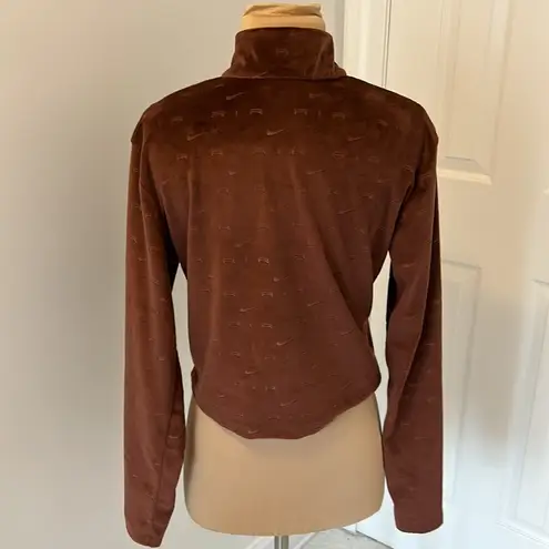 Nike  Air Velour Quarter Zip Long Sleeve Brown