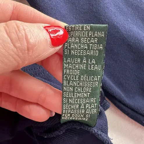 Lauren Ralph Lauren Medium M 1/4 Button Cotton Sweater Navy Blue LRL Women's