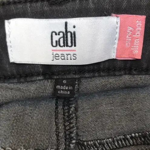 CAbi  Women’s Curvy Slim Boot Cut Faded Black Denim Jeans