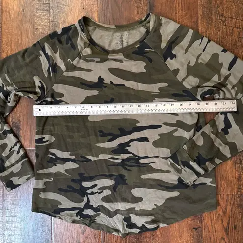 Love Tribe green camouflage long sleeve top, size XL