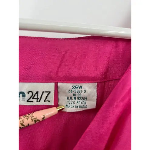 DENIM 24/7 | 26W Tiered Maxi Dress Ruffle Pink Red Tank Sleeveless Long Flowey