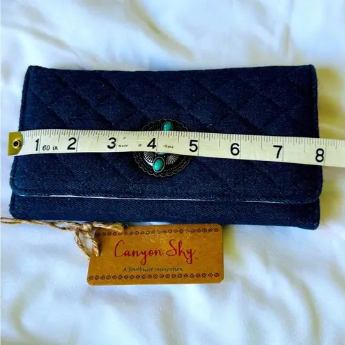 Canyon Sky Wallet with Turquoise Accent Embellishment NWT Blue