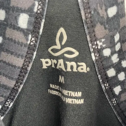 prAna Cali Dress Shelf Bra Racerback Empire Waist Knee Length Gray Geo Print M