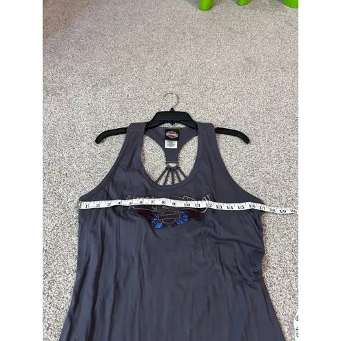 Harley Davidson Cape Fear Fayetteville NC Tank Top Womens Large L Gray