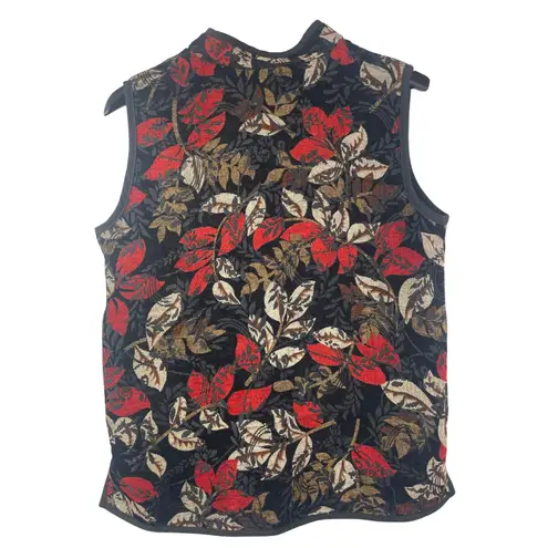 Vtg Reversible Vest Multicolor Button Front Tapestry Style Casual Outerwear Fall Size L