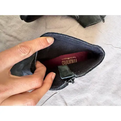 Munro Laramie Black Leather Suede Western Style Bootie Size 9N