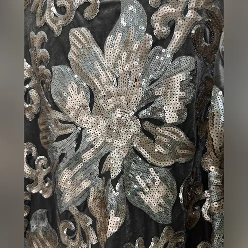 Soft Surroundings Glistening Sequin & Velour Jersey Knit Lined Sweatshirt Sz XL