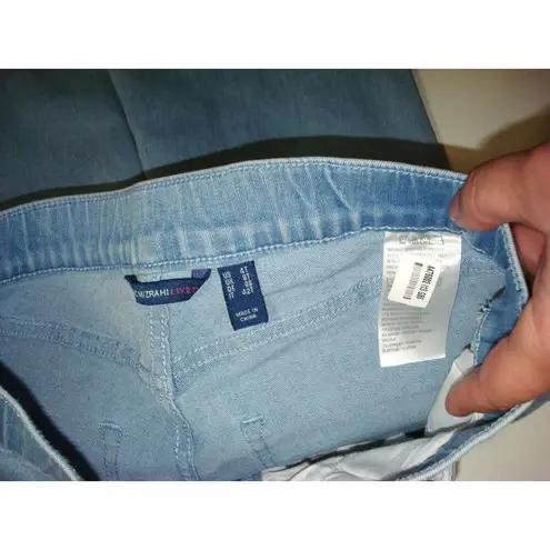 New Womens Isaac Mizrahi Live Denim Pull On Jeans Blue Light 2 Tall Stretch Comf