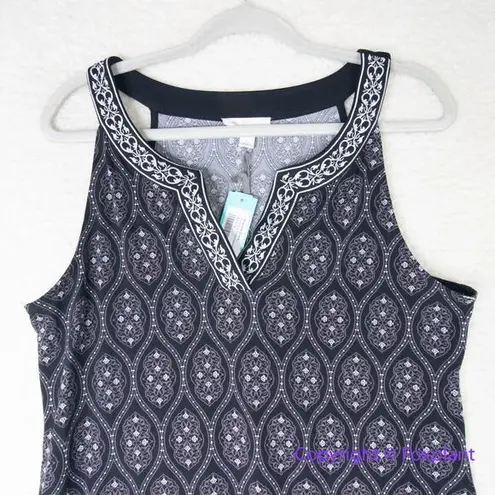 New! MAGNOLIA GRACE Stitch Fix Alhambra Embroidered Trim Knit Dress size L Black Size L