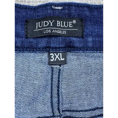 Judy Blue  Denim Shorts 3XL Plus Size Dark Wash Frayed Hem Stretch